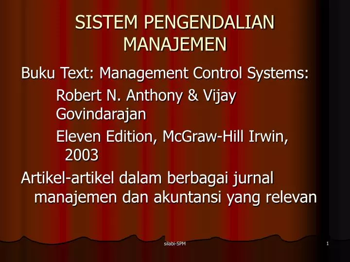 sistem pengendalian manajemen