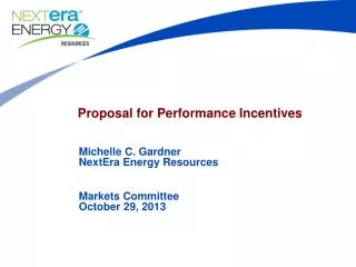 Proposal for Performance Incentives