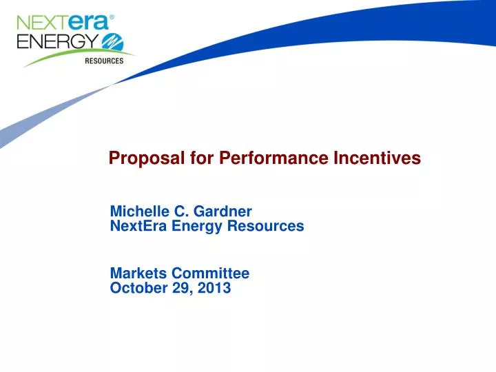 proposal for performance incentives