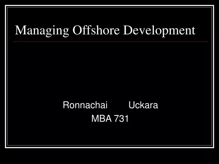 managing offshore development
