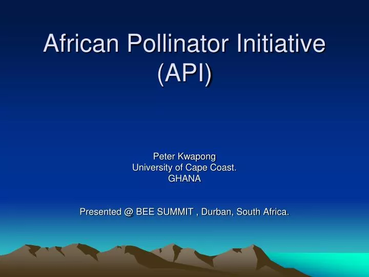 african pollinator initiative api