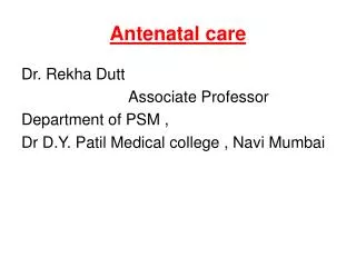 Antenatal care