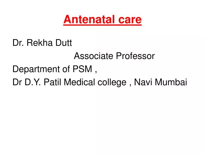 antenatal care