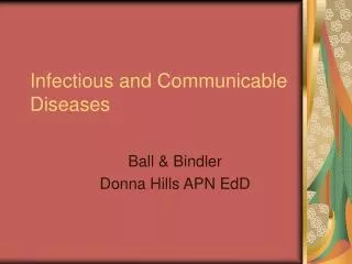 Infectious and Communicable Diseases