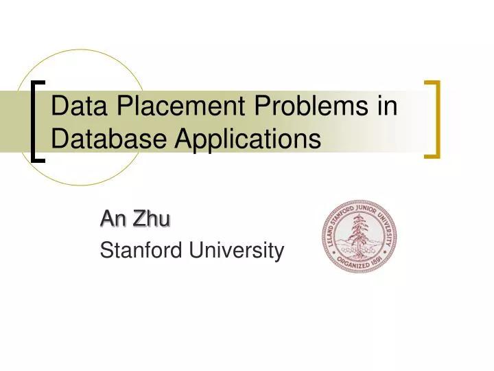 data placement problems in database applications