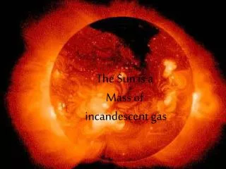 The Sun is a Mass of incandescent gas