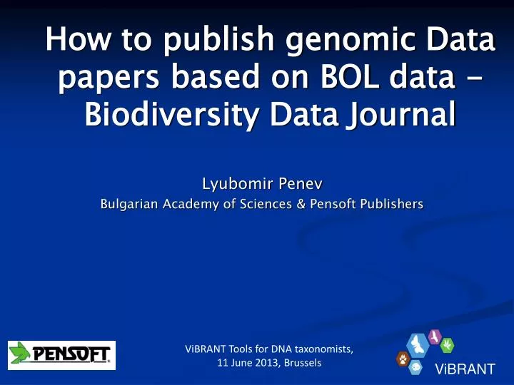 how to publish genomic data papers based on bol data biodiversity data journal