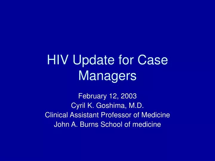 hiv update for case managers
