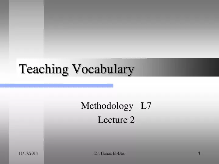 teaching vocabulary