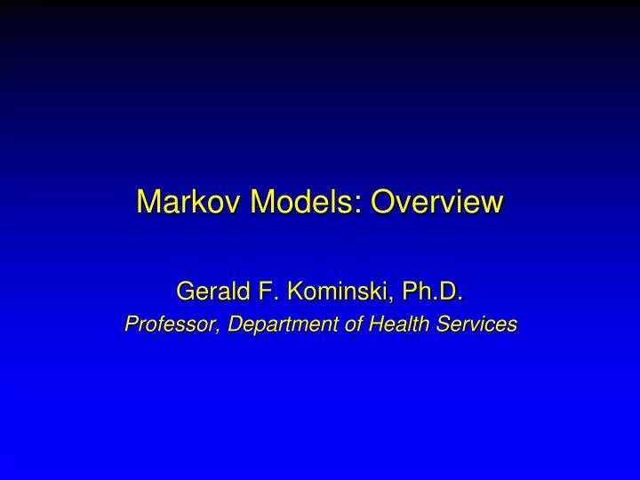 markov models overview