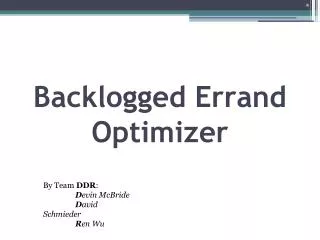 Backlogged Errand Optimizer