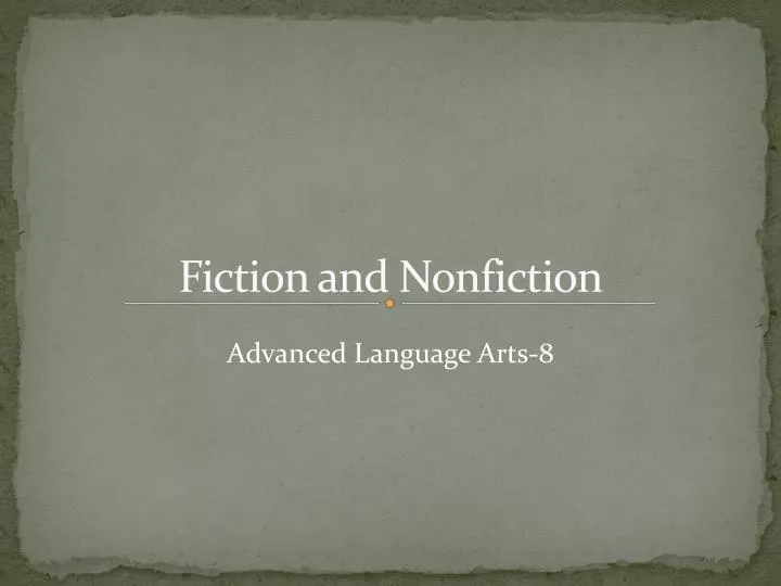 fiction and nonfiction
