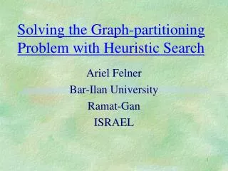 Solving the Graph-partitioning Problem with Heuristic Search