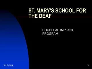 ST. MARY'S SCHOOL FOR THE DEAF