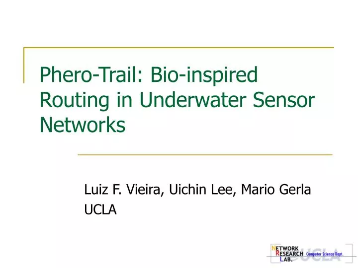 phero trail bio inspired routing in underwater sensor networks