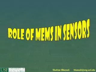 Role of MEMS in sensors