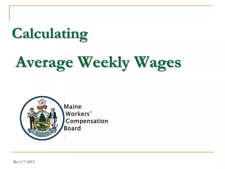 calculating average weekly wages