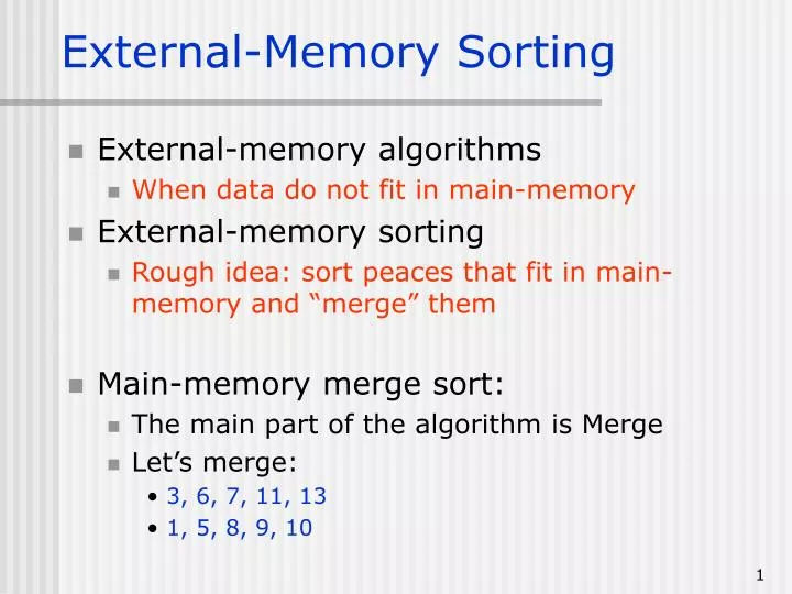external memory sorting