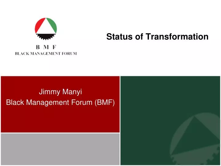 status of transformation