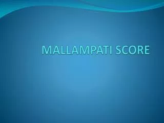 mallampati score