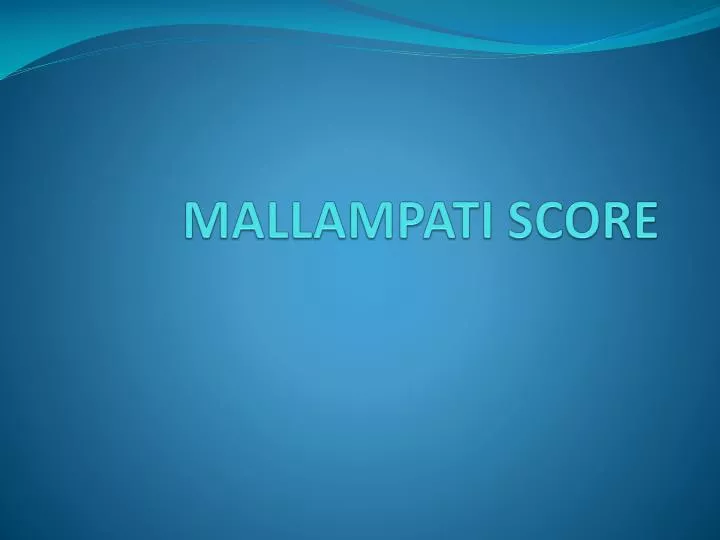 mallampati score