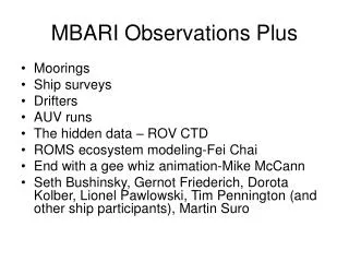 MBARI Observations Plus