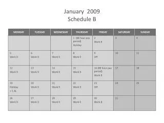 January 2009 Schedule B