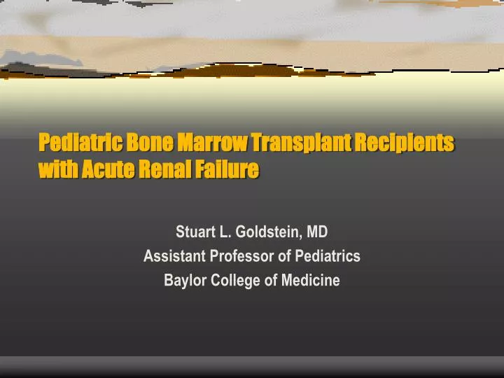 pediatric bone marrow transplant recipients with acute renal failure