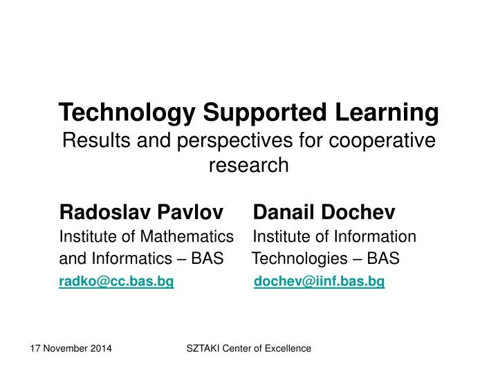 technology supported learning results and perspectives for cooperative research