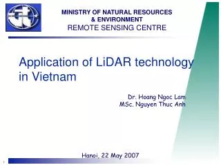 Application of LiDAR technology in Vietnam