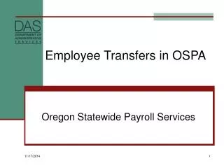 Employee Transfers in OSPA