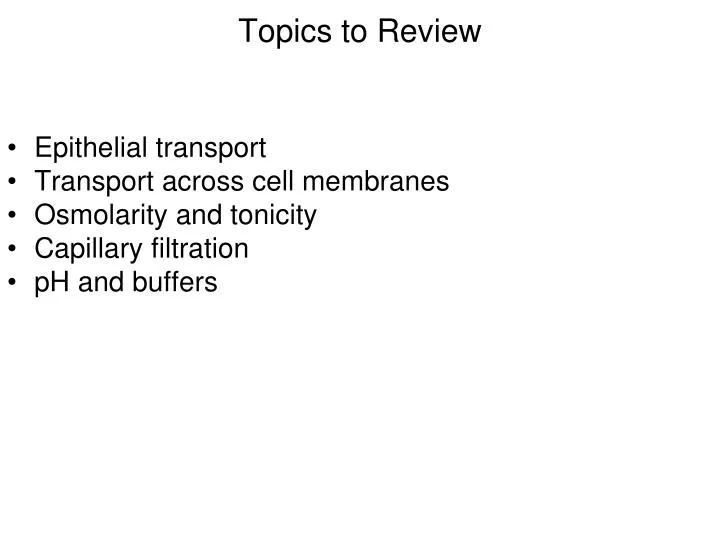 topics to review