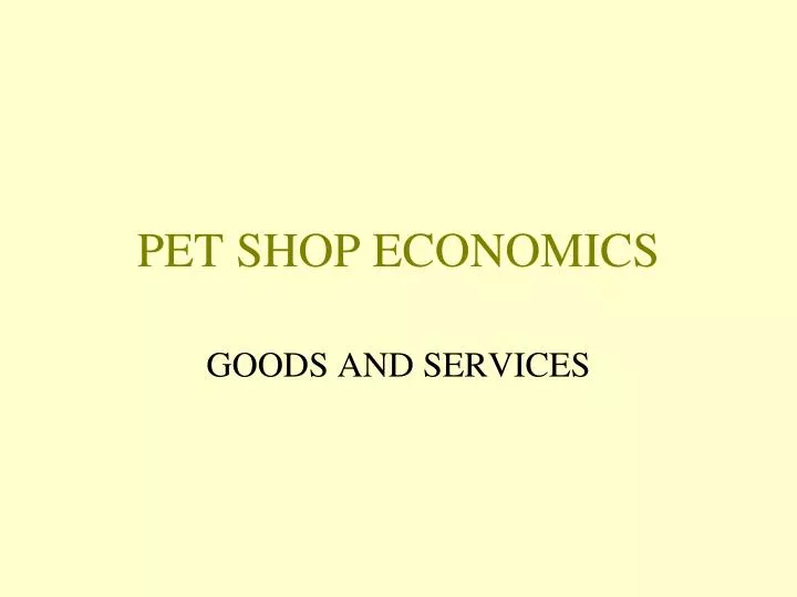 pet shop economics