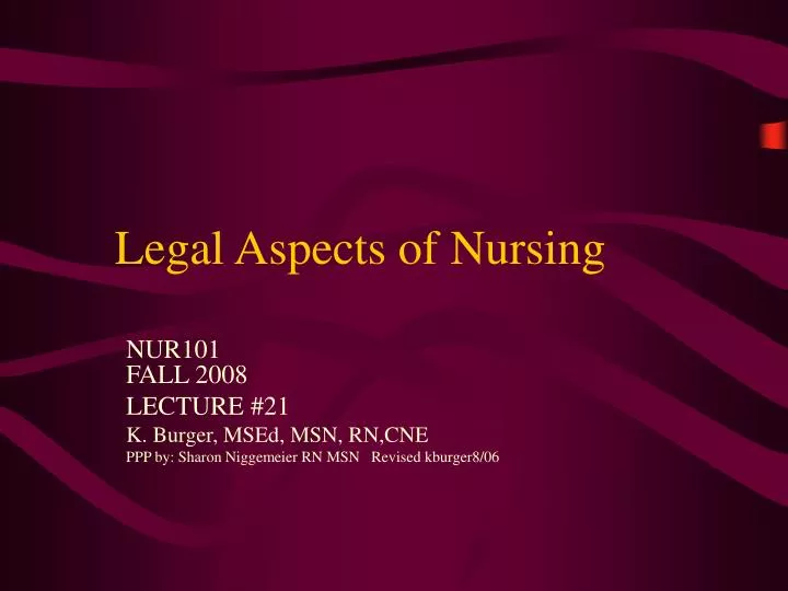 legal aspects of nursing