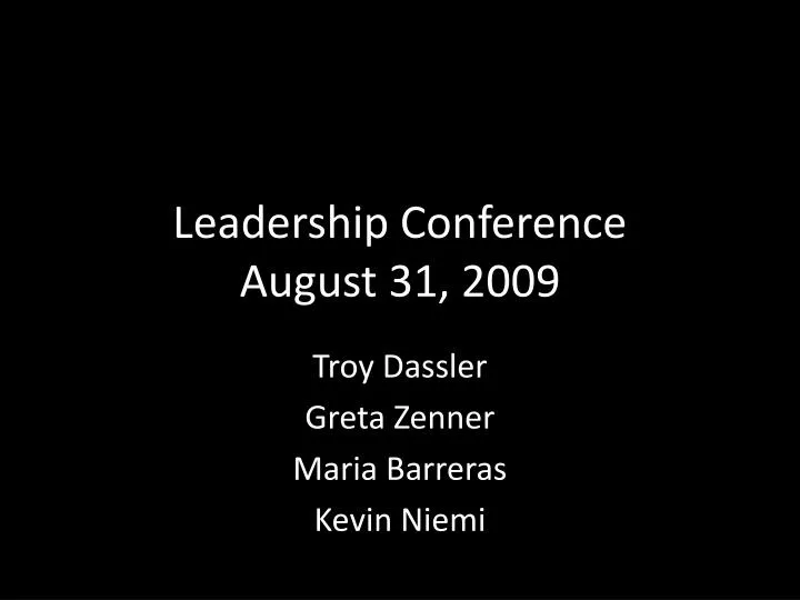 leadership conference august 31 2009