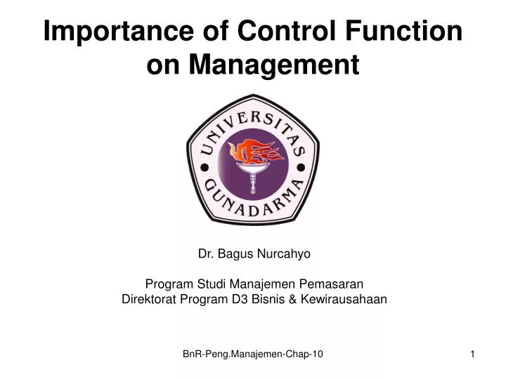 importance of control function on management