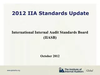 2012 IIA Standards Update