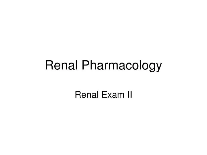 renal pharmacology