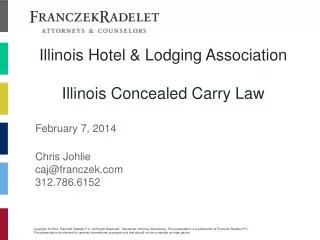 Illinois Hotel &amp; Lodging Association Illinois Concealed Carry Law