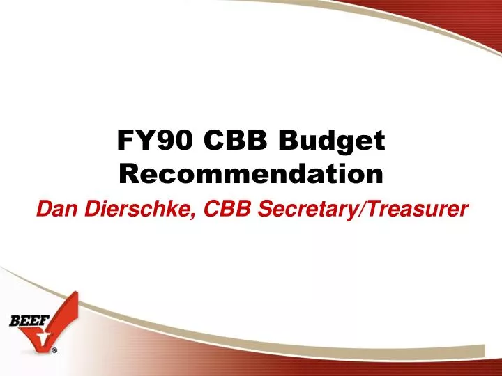 fy90 cbb budget recommendation