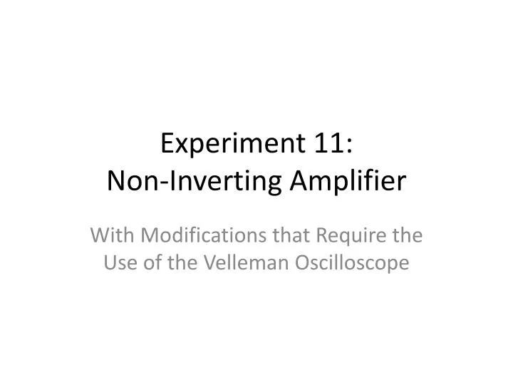 experiment 11 non inverting amplifier