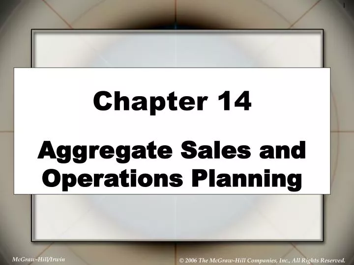 chapter 14 aggregate sales and operations planning