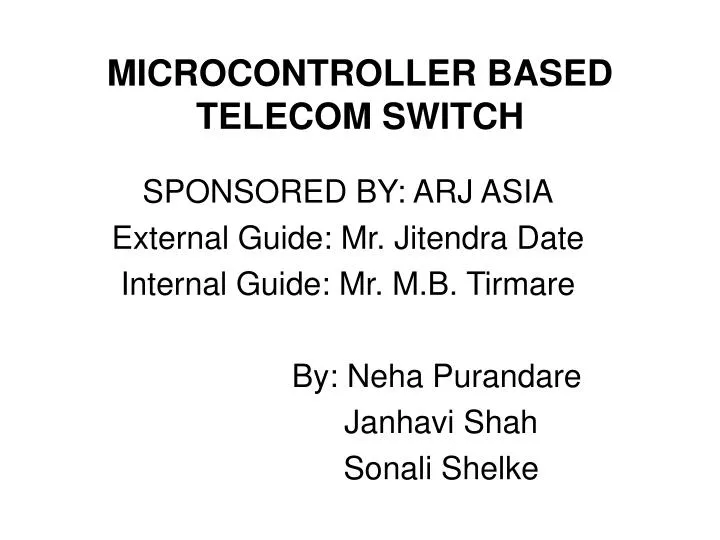 microcontroller based telecom switch
