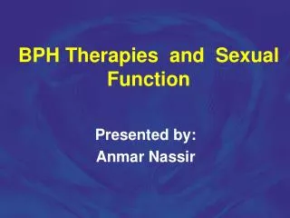 bph therapies and sexual function