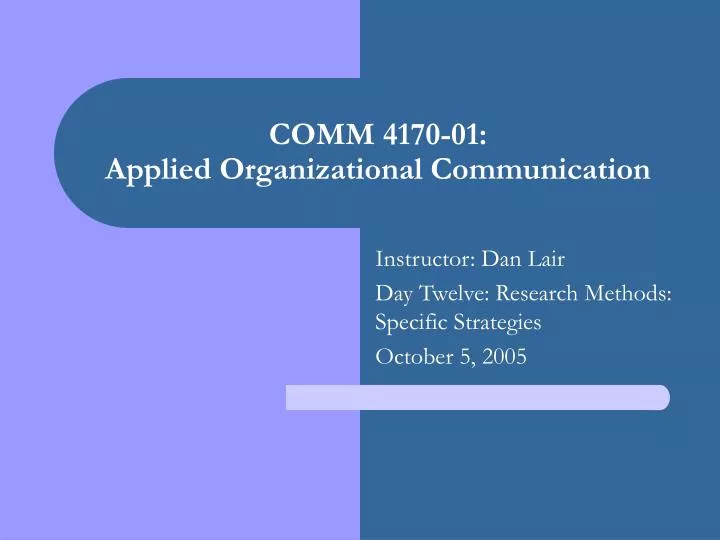 comm 4170 01 applied organizational communication