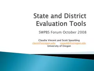 state and district evaluation tools