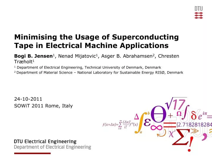 minimising the usage of superconducting tape in electrical machine applications