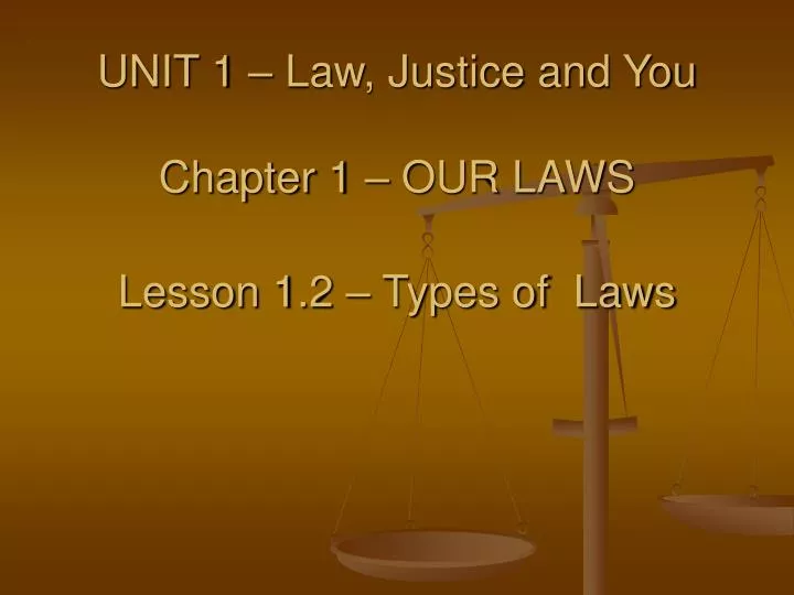 unit 1 law justice and you chapter 1 our laws lesson 1 2 types of laws