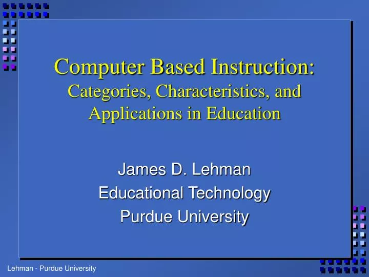 computer based instruction categories characteristics and applications in education
