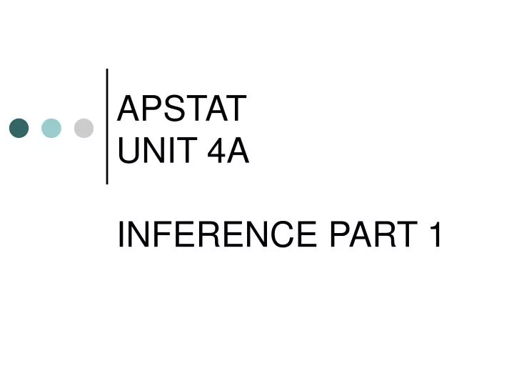 apstat unit 4a inference part 1